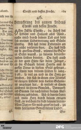 Betrachtung des ganzen Leidens Christi und dessen Frucht.