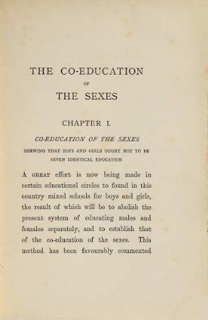 The co-education of the sexes