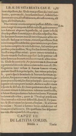 Caput III. De Laetitia Cordis.