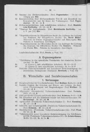 B. Wirtschafts- und Sozialwissenschaften