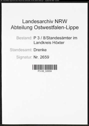 Sterberegister Standesamt Drenke