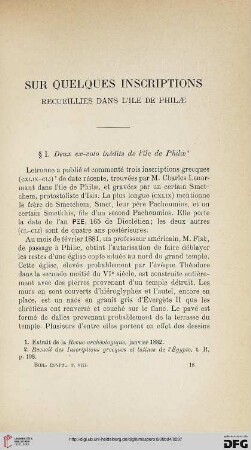 Sur quelques inscriptions recueillies dans l’île de Philæ