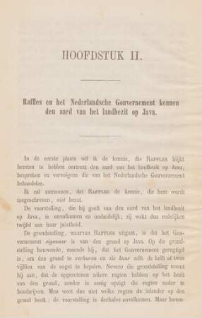 Hoofdstuk II. Raffles en het Nederlandsche Gouvernement kennen den aard van het landbezit op Java