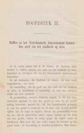 Hoofdstuk II. Raffles en het Nederlandsche Gouvernement kennen den aard van het landbezit op Java