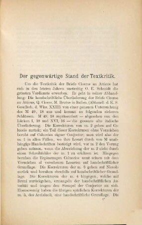 Zur Kritik und Erklärung der Briefe Ciceros an Atticus