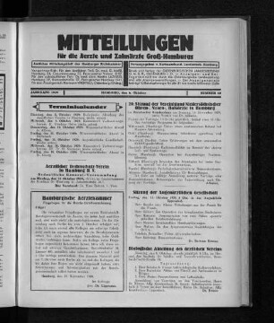 Jahrgang 1929, Hamburg, den 6. Oktober, Nummer 40