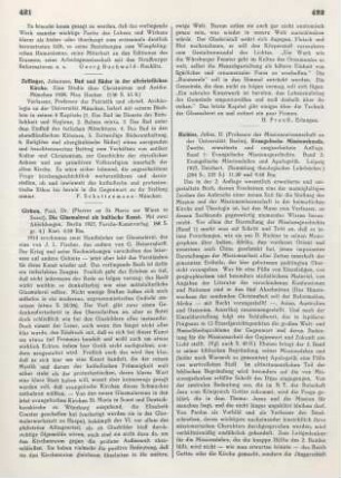 421-422 [Rezension] Girkon, Paul, Die Glasmalerei als kultische Kunst