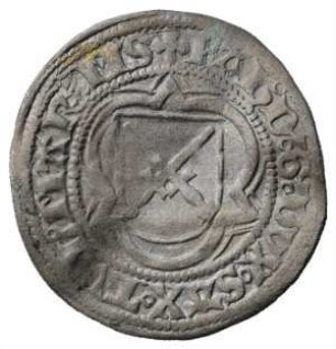 Münze, 1/2 Groschen (Schwertgroschen), 1495