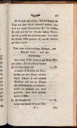 Von dem erforderlichen Dünger, der Anzahl Vieh, und der Fütterung.
