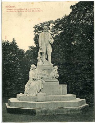 Budapest. Ignaz-Semmelweis-Denkmal (1906) : Budapest. Denkmal für den Hygieniker Ignaz Semmelweis (1906; Alajos Strobl) auf dem Elisabethplatz