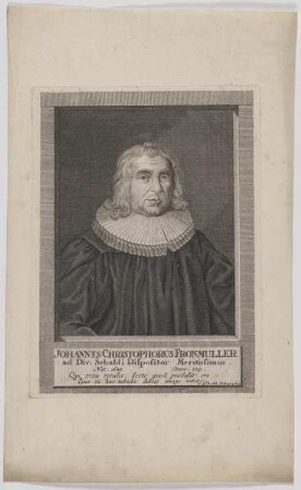 Bildnis des Johannes Christophorus Fronmuller