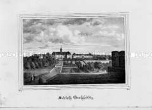 Barockgarten Großsedlitz, Gesamtansicht mit Friedrichschloss und französischer Parkanlage