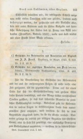 113-119 [Rezension] Boost, Johann Adam, Geschichte der Reformation und Revolution von England