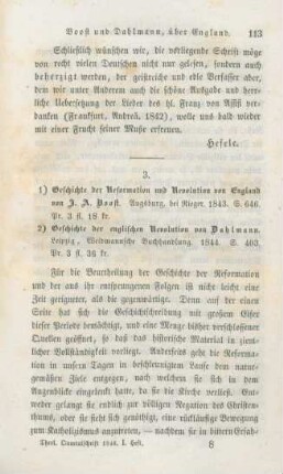 113-119 [Rezension] Boost, Johann Adam, Geschichte der Reformation und Revolution von England