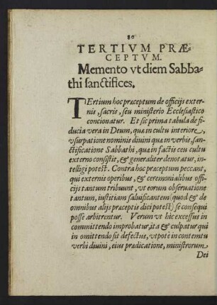 Tertium Praeceptum.