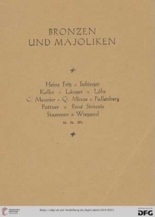 Bronzen und Majoliken