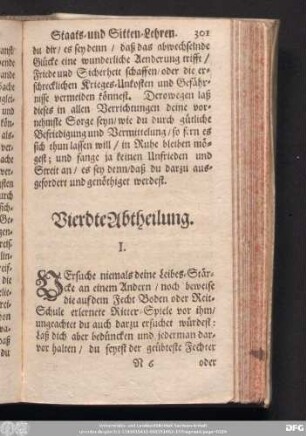 Vierdte Abtheilung.
