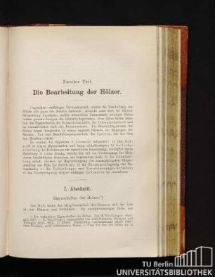 I. Abschnitt. Eigenschaften des Holzes.