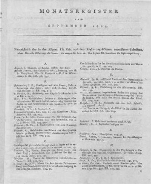 Monatsregister vom September 1824
