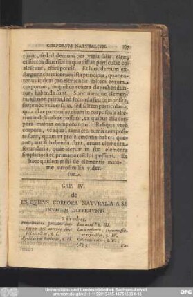 Cap. IV. de Iis, Quibus Corpora Naturalia A Se Invicem Differunt.