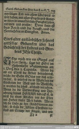 Eines alten ausländischen Lehrers gottselige Gedancken über das Gedächtniß des Leidens und Sterbens Jesu Christi