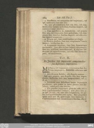 Tit. II. De Iuribus Soli Imperatori competentibus seu Reservatis Imperatoris.