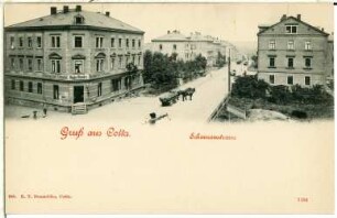 Cotta. Schanzenstraße mit Pferdefuhrwerk