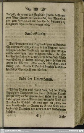 Liebe der Unterthanen