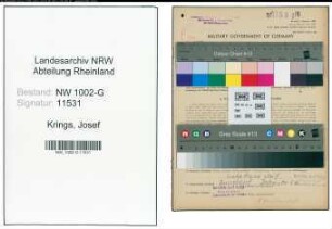 Entnazifizierung Josef Krings, geb. 25.12.1898 (Gastwirt)
