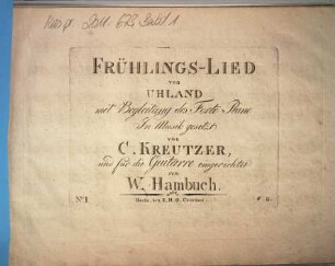 Frühlingslied : mit Begleitung des Forte-Piano, 2. Frühlings-Ruhe