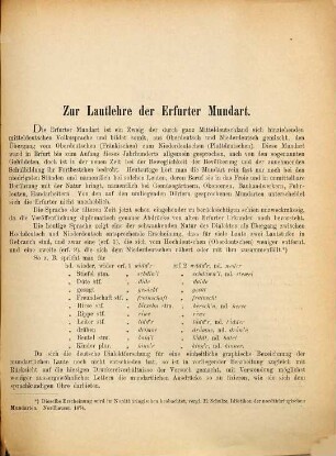 Zur Lautlehre der Erfurter Mundart, 1