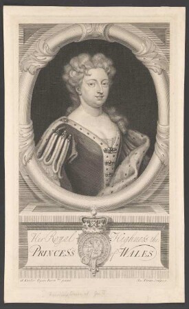 Porträt Wilhelmina Charlotte Caroline von Ansbach (1683–1737), seit 1727 Königin von Großbritannien und Irland