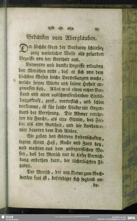 Gedanken vom Aberglauben