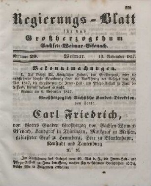 Nr. 29 : 13. November 1847