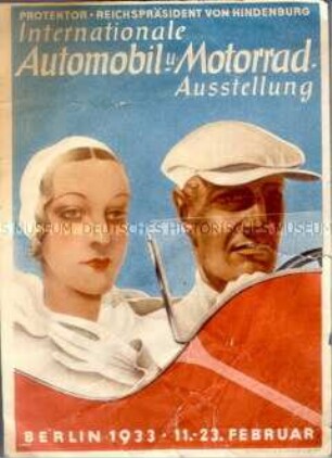 Werbeblatt für die Internationale Automobil- und Motorrad-Ausstellung 1933 in Berlin