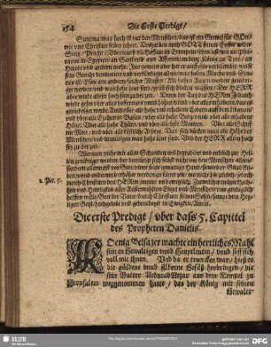 Die erste [- dritte] Predigt, uber dass 5. Capitel des Propheten Danielis