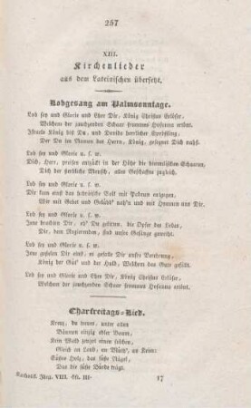 257-267 Kirchenlieder aus dem Lateinischen übersetzt