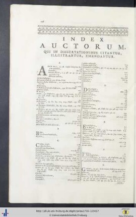 Index auctorum.