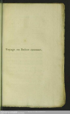 Voyage en Suisse saxonne