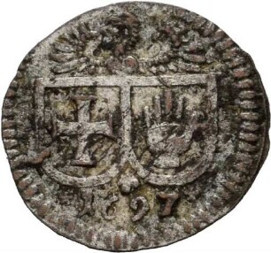 Einseitiger Pfennig der Reichsstadt Schwäbisch Hall, 1697