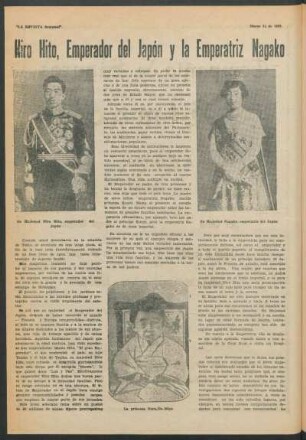Hiro Hito, emperador del Japón y la emperatriz Nagako
