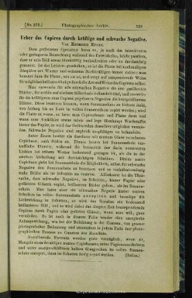 Ueber das Copiren durch kräftige und schwache Negative