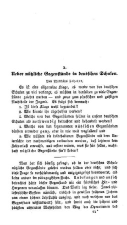 Ueber nützliche Gegenstände in deutschen Schulen