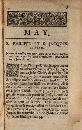 Le Journal Des Saints, Ou Meditations Pour Tous Les Jours De L'Année : Avec un Abregé de la Vie des Saints, 2. Pour les Mois de Mai, Juin, Juillet, & Août