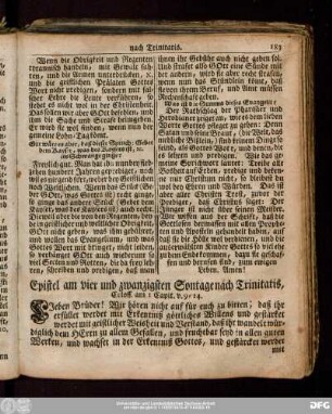 Epistel am vier und zwanzigsten Sontage nach Trinitatis, Coloss. am 1. Capit. v. 9:14.
