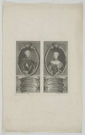 Doppelbildnis des Christian Fridericvs Carl Alexander Marchio Brandenbvrg und seiner Gemahlin Friderica Carolina