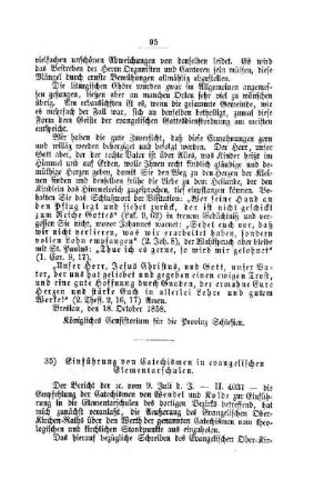 Einführung von Catechismen in evangelischen Elementarschulen : [IV. Elementarschulwesen]