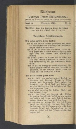 Nr. 11. November 1919
