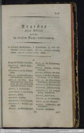Register aller Wörter welche in diesem Buche vorkommen