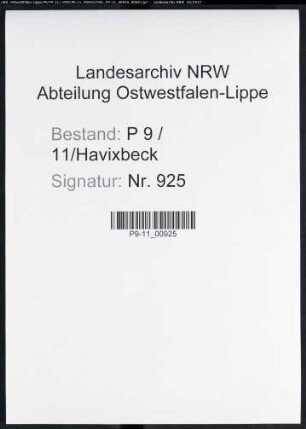 Sterberegister Standesamt Havixbeck